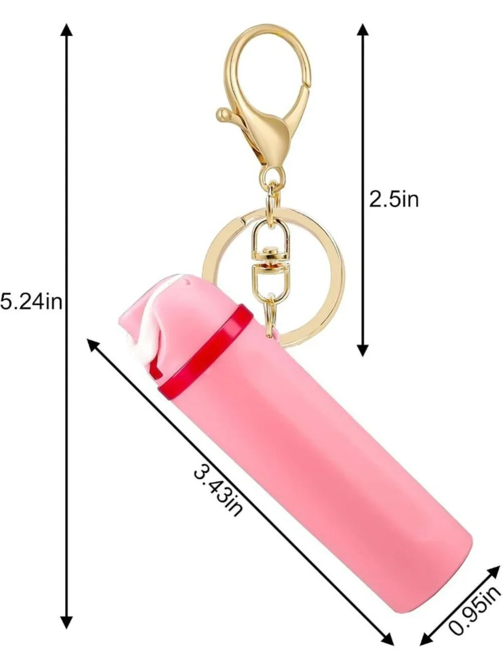 Trendy Mini Bottle Keychain Accessories for Water Tumblers & Lip Balm Holder